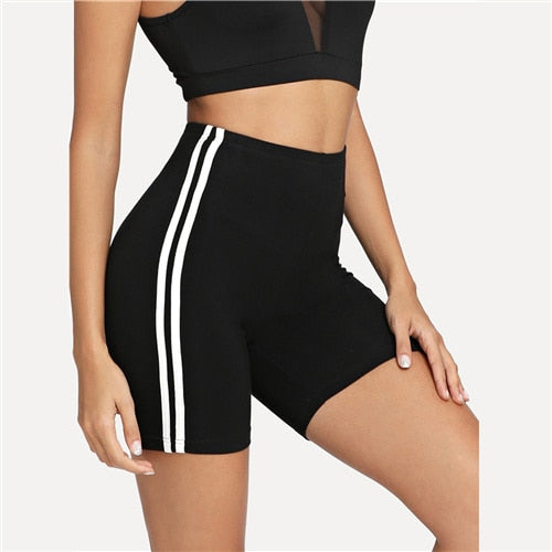 Contrast Striped Side Compression Shorts